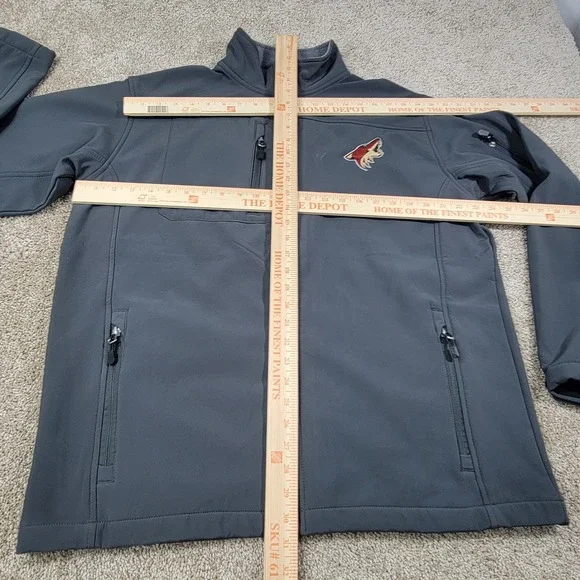 Arizona Coyotes NHL Softshell Jacket Men's Large Gray Embroidered Logo Full Zip